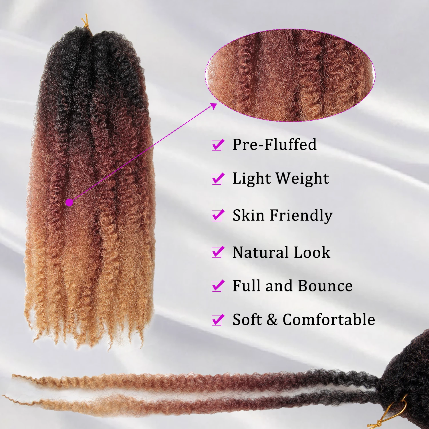 Marley Twist Braiding Hair 14inch Cuban Twist Hair Afro Kinky Curly Twist Crochet Hair Synthetic Hair Extensions 3