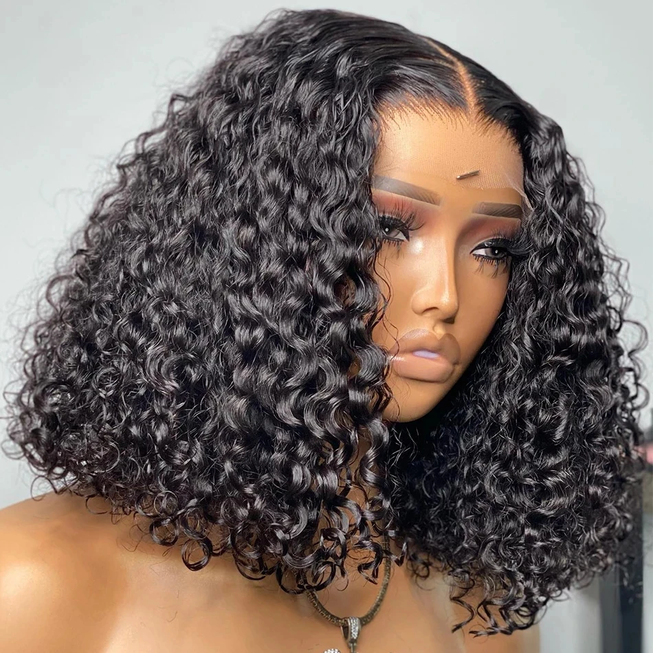 

13x4 Transparent Lace Frontal Wig Jerry Curly Short Bob Wigs Raw Indian Remy Human Hair Hd Full Lace Front Wigs For Black Women