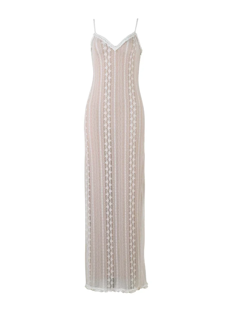Vestido largo elegante con escote en V y mangas largas para mujer, vestido de fiesta de noche con aberturas, vestido halter de moda de verano 2025
