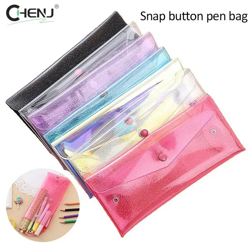 1pcs Clear Laser Cosmetic Bag Makeup Case Coin Pencil Bag Pouch Cute Glitter Pencil Laser Pen Case School Bags For Girls