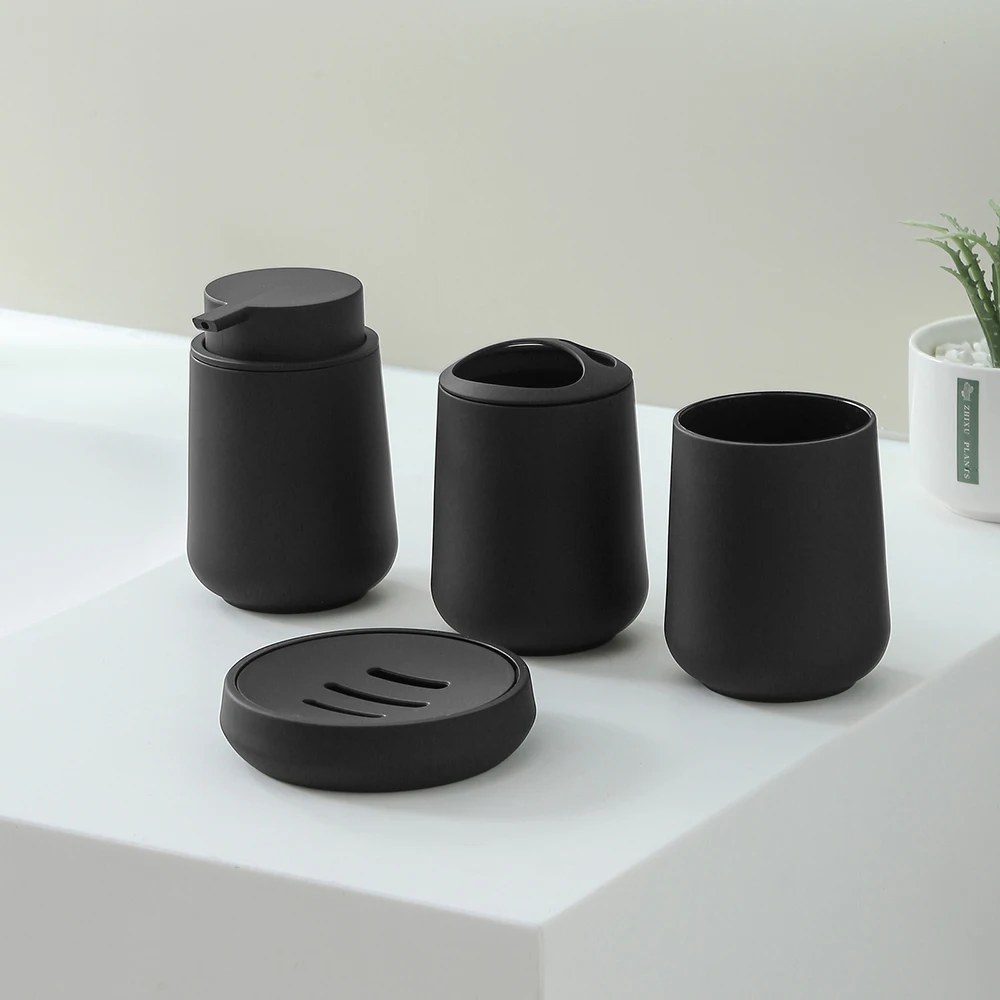 Soap Dispenser Bathroom Accessories Set 4pcs Bathroom Soap Dispenser Toothbrush Holder Cup Soap Dish