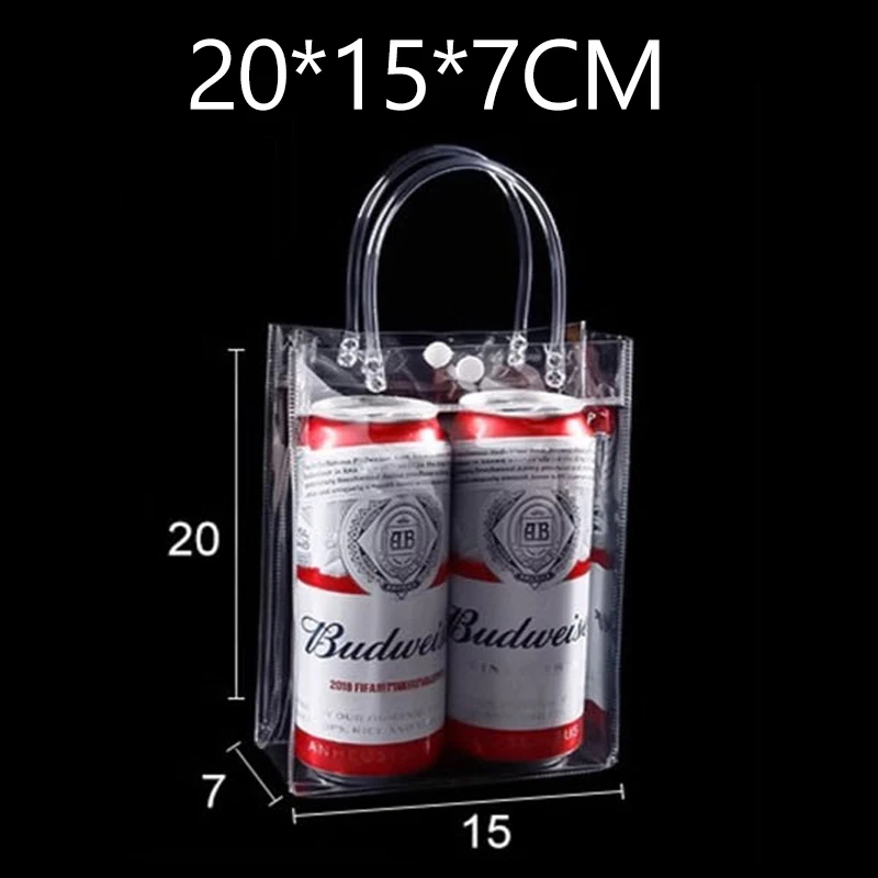 100 Clear Reusable PVC Gift Bags with Handles