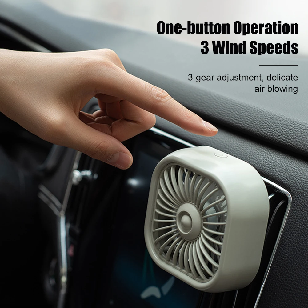 New Car Air Outlet Fan Usb Creative Dazzle Little Fan Car Light Small Auto Cooling for Rear Seat of Automobile Accessories