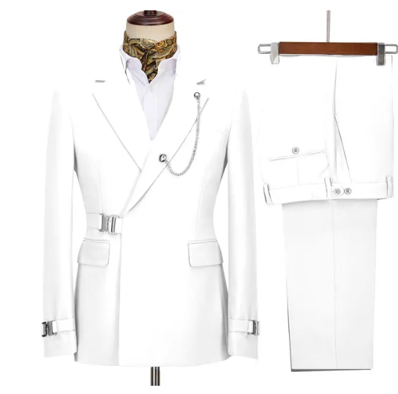2 Pieces Men's Business Suits Regular Fit Notch Lapel Prom Tuxedos For Wedding (Blazer+Pants)Does not include chest accessories - same as photo13, XS