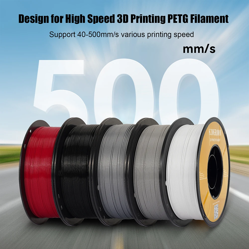 하이퍼 PETG 필라멘트, 고속 3D 프린터 필라멘트, 우수한 인성, 무독성 3D 프린터 필라멘트, 1kg 스풀 (2.2lbs), 5 kg, 10kg