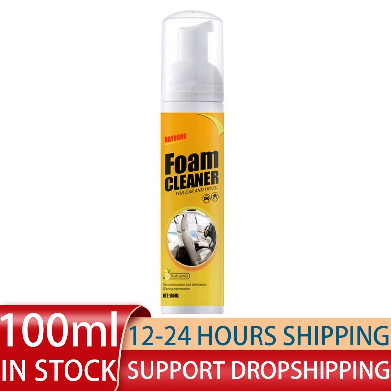 

30/100ML Multi-Purpose Foam Cleaner Leather Clean Wash Automoive Car Interior Home Wash Maintenance Surfaces Spray Foam Cleaner