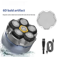 Rasoir électrique pour hommes chauves, rasoir magnétique 6D, tondeuse à cheveux rechargeable, LED étanche, coupe-cheveux pour le visage 1