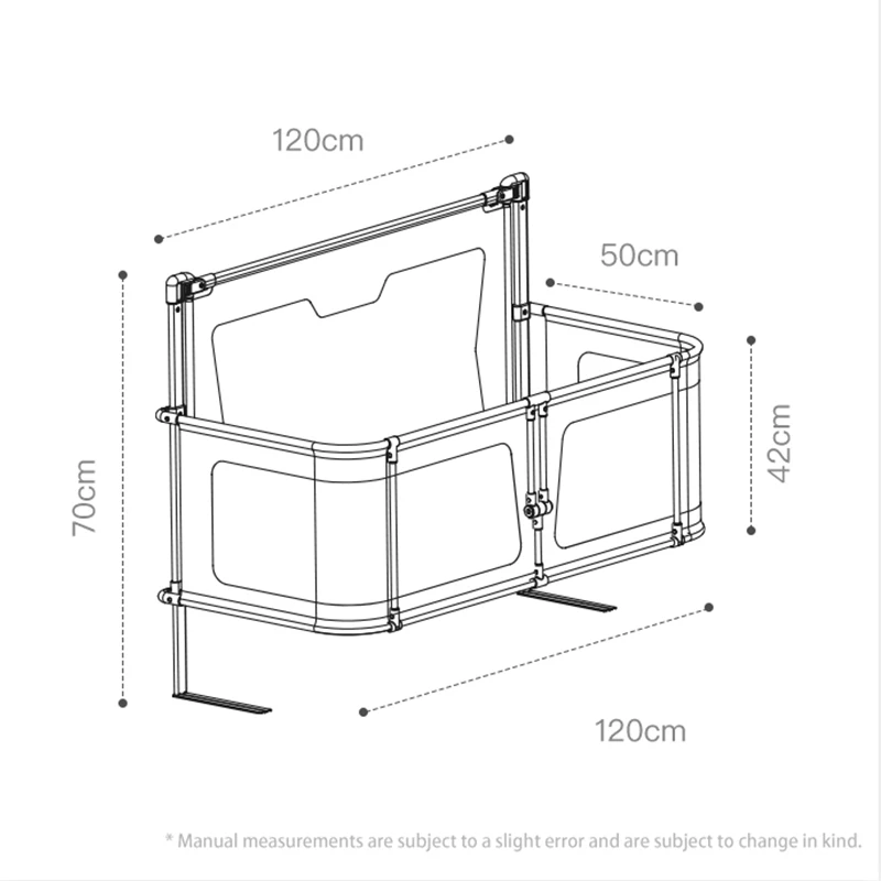 LEEOEEVEE Foldable Baby Cot Comfortable Infant Sleeping Bed Guardrail Quarantine Anti-Fall Protection Lightweight Bedside Crib