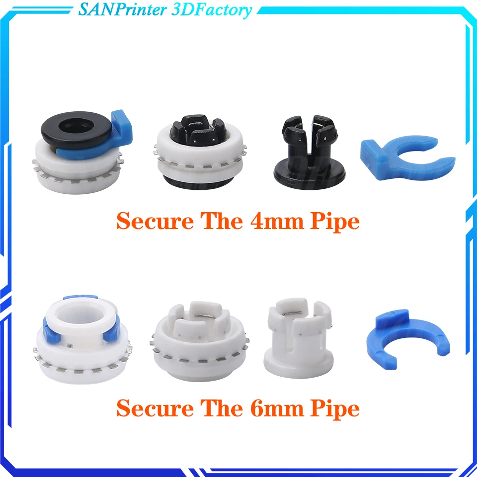 

3D printer parts pneumatic joints plastic buckle quick insert PTFE pipe connector plastic claw, end cover claws for 4mm 6mm pipe