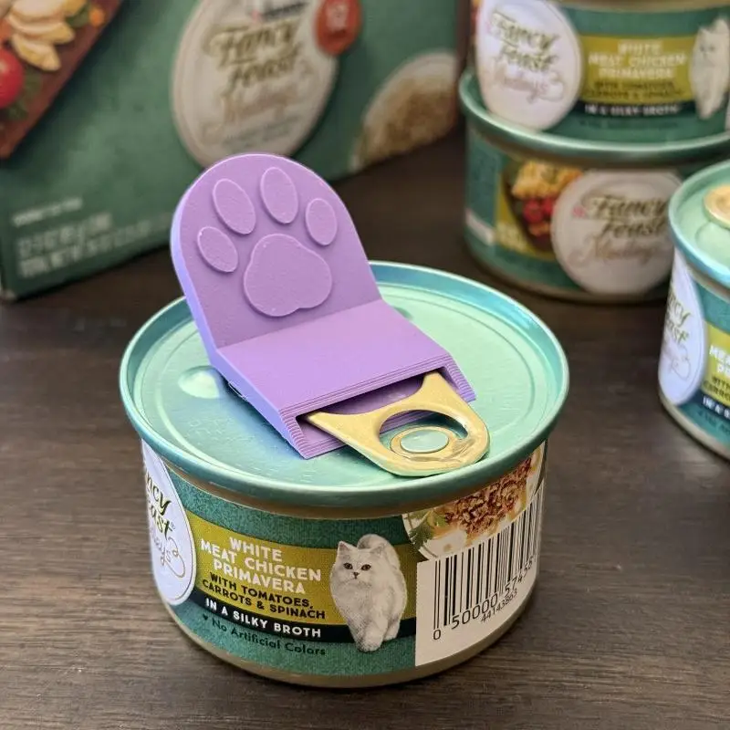 2Pcs Cat Food Can Opener Pet Cat Cog Food Bottle Opener Portable Non-Slip Easy Grip Easyclean Material Kitchen Tools