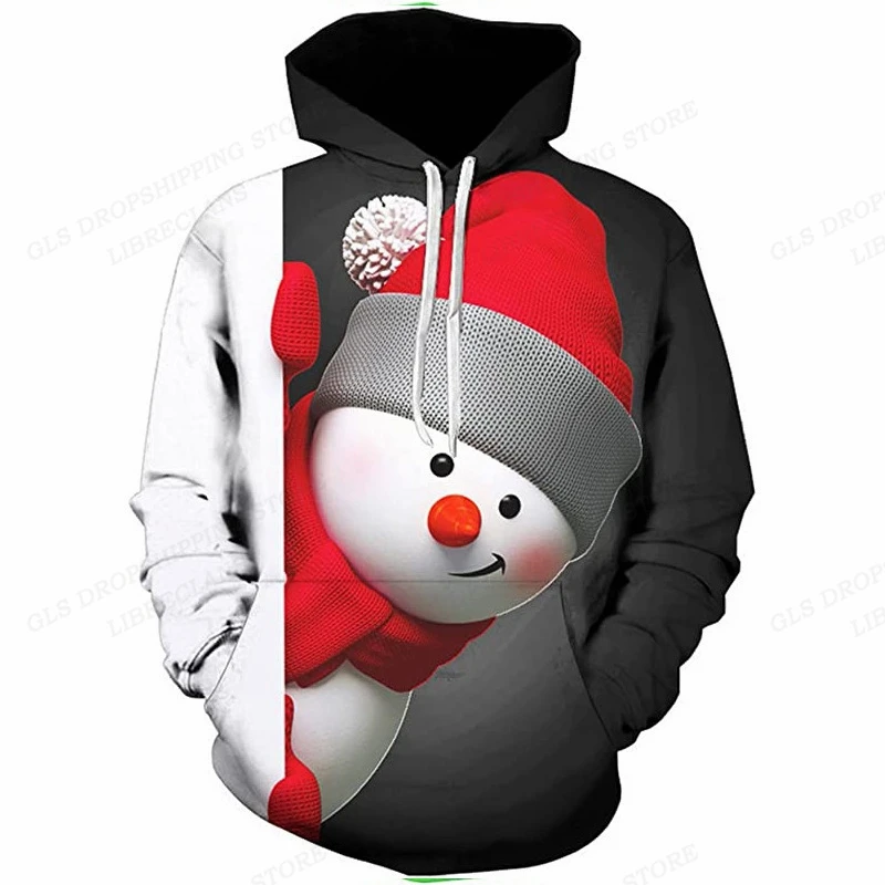 

Funny Snowman Print Hoodies Women Fashion Hoodie Animal Cat Sweats Girl Coat Christmas Sweatshirt Women Clothing Pocket Sudadera