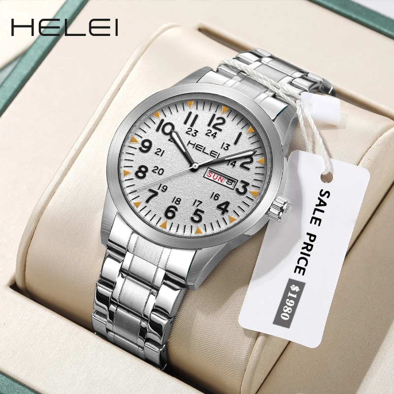 HELEI new models 2024 helmsman series personalized wind  quartz movement men's quartz watches men's wristwatches