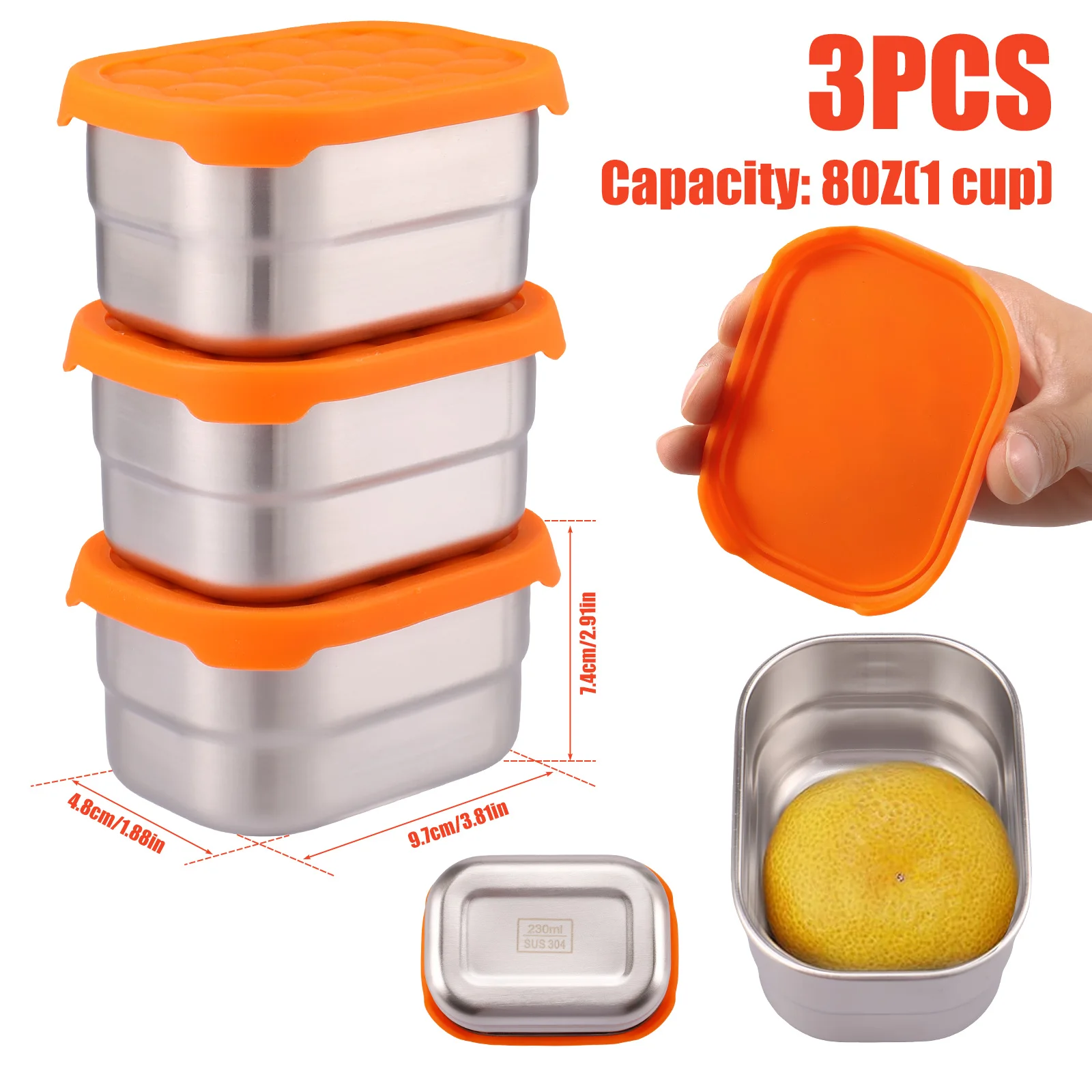 304 Stainless Steel Meal Container  Stainless Steel Snack Containers - 304  Stainless - Aliexpress