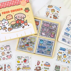 Autocollants Washi animaux de dessin animé, 100 feuilles/paquet, ensemble de décoration Bujo Kawaii, papeterie fournitures scolaires pour ordinateur portable 