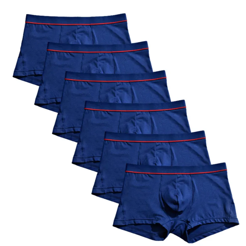 6 Pieces Men Big Size U Convex Underwear Boy Boxers Briefs Undies