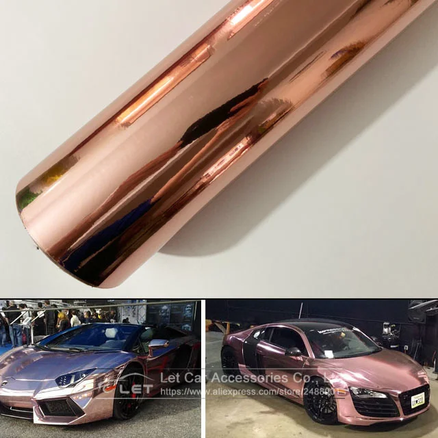 

Высокоэластичная Водонепроницаемая хромированная зеркальная виниловая пленка с защитой от УФ-лучей цвета розового золота рулонная пленка автомобильная наклейка лист