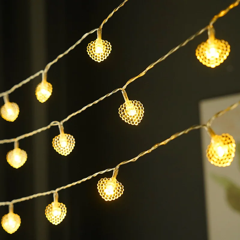 2023 Decorazione Natalizia Love Led String Lights Indoor Party Atmosphere Room Batteria Star Lights Outdoor Festival Tende 268