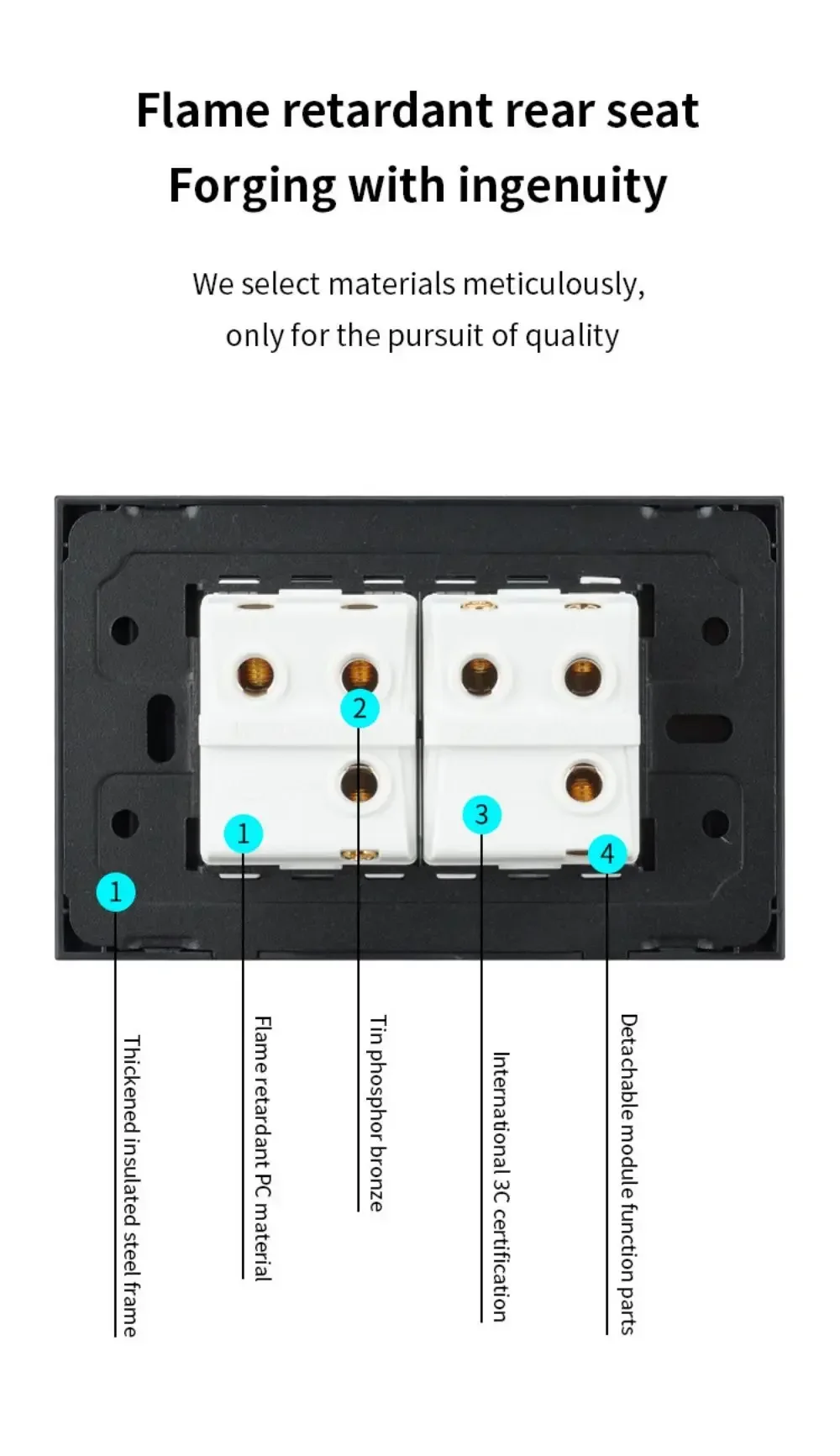 118 Rectangular PC Panel Rocker Switch Universal 16A Wall Switch for Home Sdbc2c52ec1604955841c53957e24a486F