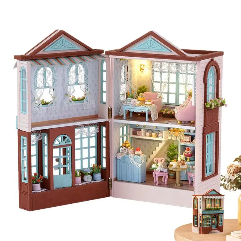 

Doll House Miniature Wooden Furniture Kit Openable Tiny House Kit For Adults To Build DIY Mini Doll House Furniture Kit Gifts