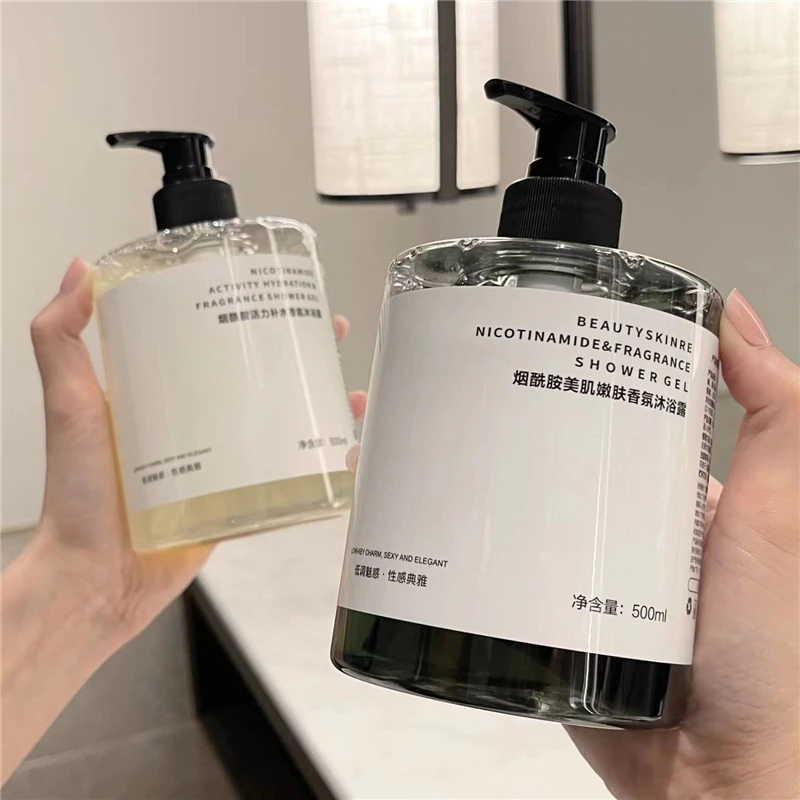 1PCS Niacinamide Berlin Girl Fragrance Shower Gel Perfume Bath Lotion Moisturizing Cleansing Nourishing Fragrant Body Wash 500ML