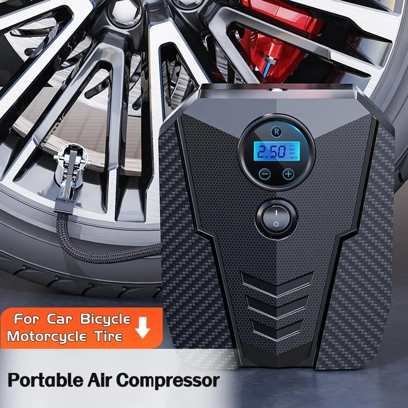 

Portable Automobile Air Compressor Digital Tire Inflation Pump LED Lamp Tire Compression Pump Compressor For Car Motorcycle