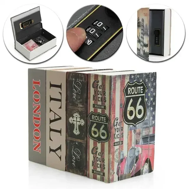 Home Secure Combination Key Lock Safe Box Cash Box Dictionary Book Box Mini Dictionary Book Money Hide Secret 2