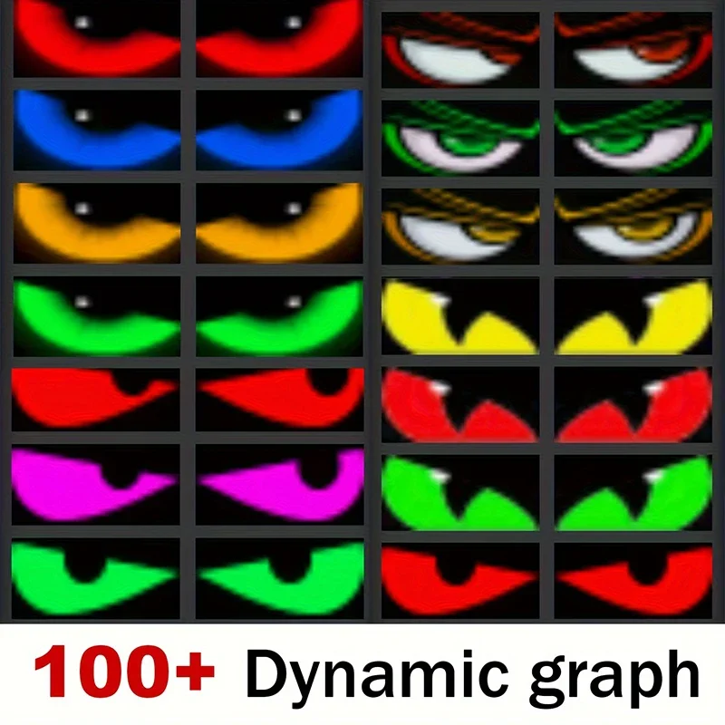 2PCS LED Eye For Car Window Screen Wireless Adhesive LED Light Blazexel Devil Eyes Light Flex LED Display Dynamic Eyes for car