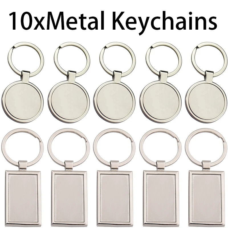 

10 шт., круглые металлические брелки для ключей