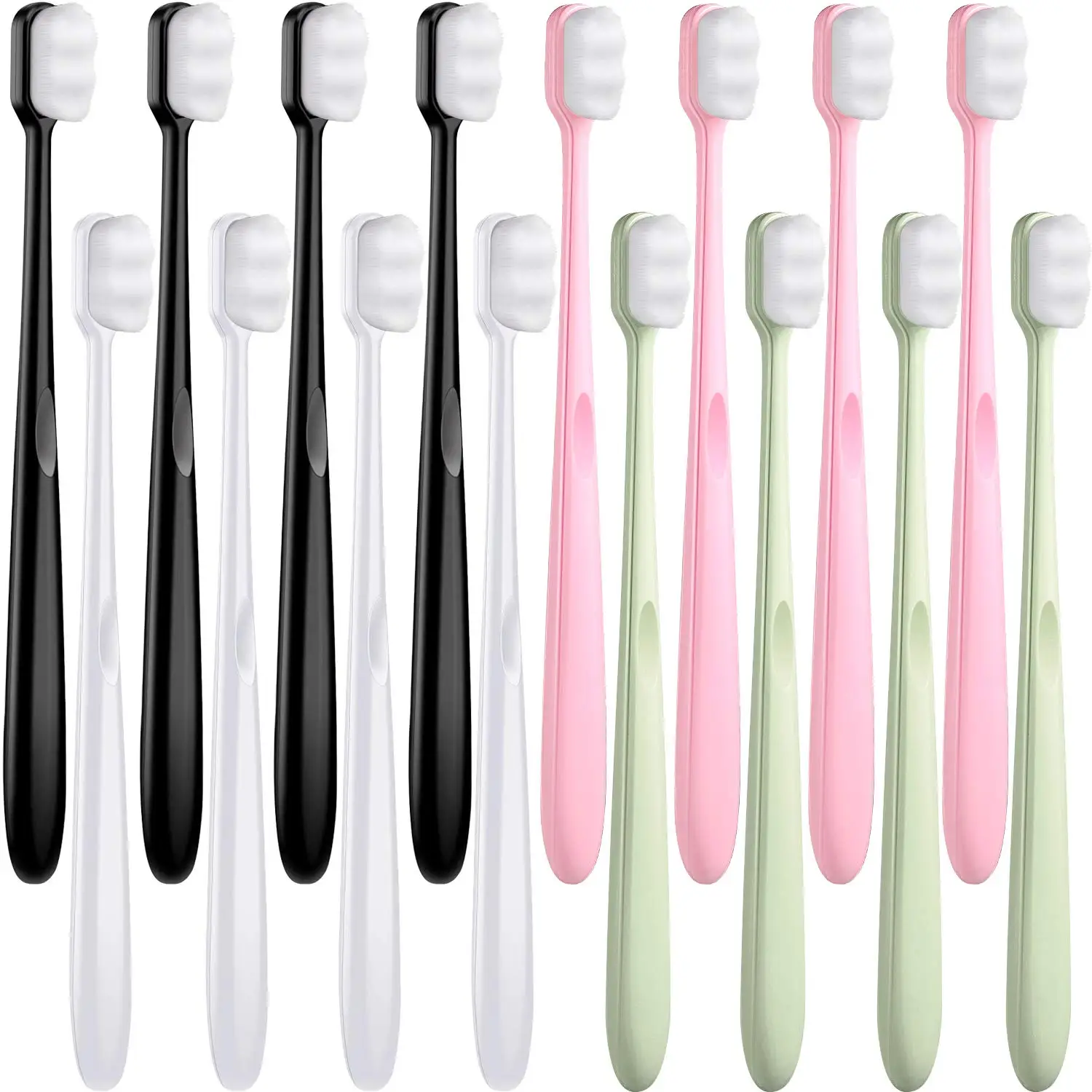 

32Pcs Extra Soft Toothbrush Micro-Nano Manual Adult Toothbrush for Fragile Gums Kids Tooth Deep Cleaning Portable Travel Brush