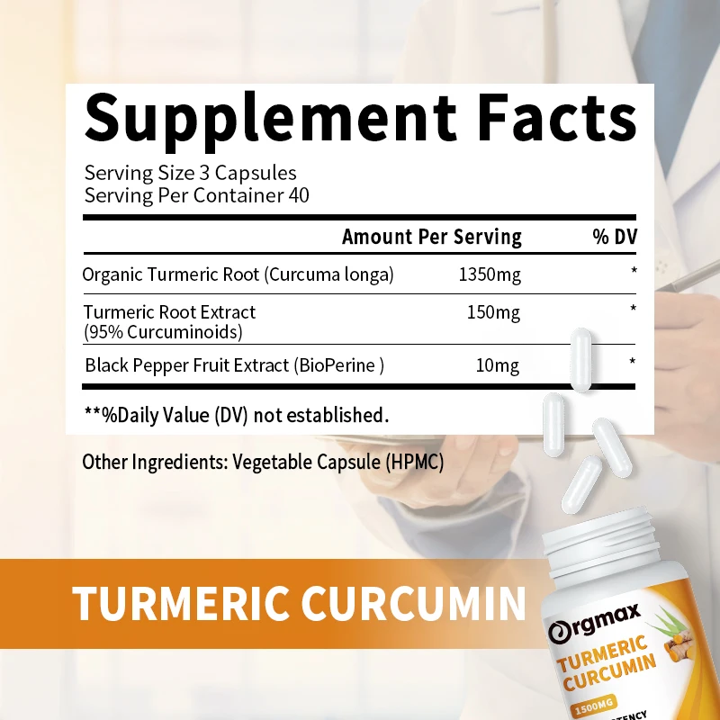 Turmeric & Ginger Capsules Organic Black Pepper Apple Cider Vinegar Supports Metabolism Cardiovascular Health & Joint Health turmeric curcumin capsules