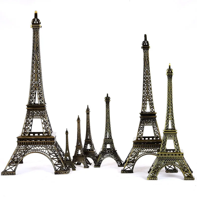 8-32 Cm Paris Eiffel Tower Crafts Home Furnishing Metal Model Decoration Travel Memorial Gift Bronze
