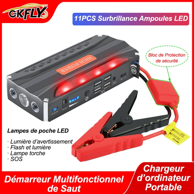 Banque de puissance de démarrage de voiture diabétique sous A, chargeur  d'appoint de batterie de voiture portable, dispositif de démarrage, buster  de démarrage de voiture diesel doré, 12V - AliExpress