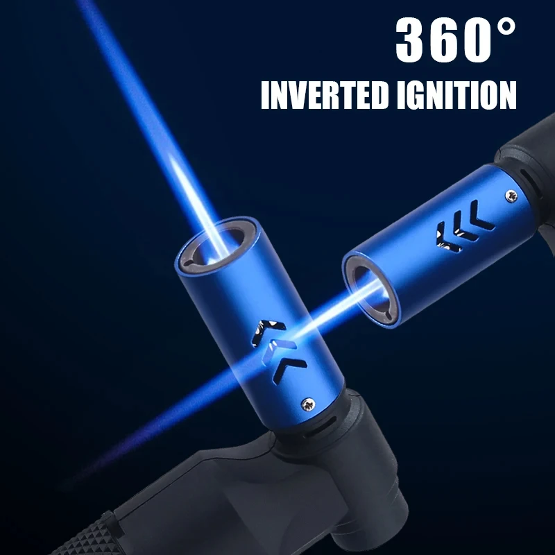 Hot Outdoor Windproof Metal Direct Charge Turbo Torch Large Fire Gas Lighter Kitchen Barbecue Camping Cigar Lighter Men's Gifts