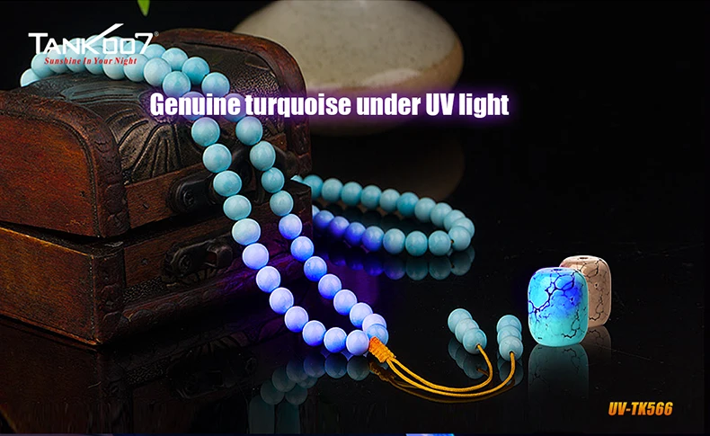 TANK007 TK566 UV365 395 nm Portable UV Flashlight Fluorescence Detection Jade Cracks Stains Cat Urine