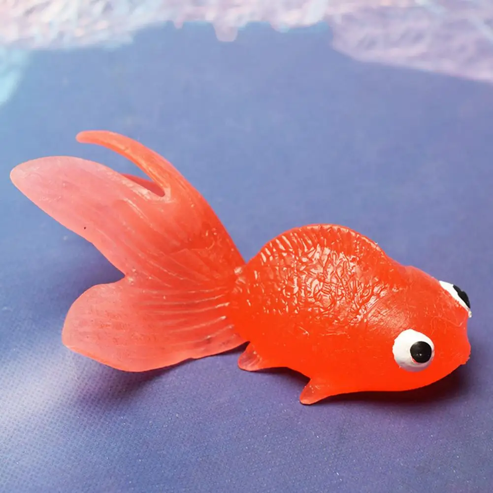 Cute Mini Fish Model Soft TPR Goldfish Model Colorful Ornament Sea
