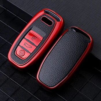 Custodia per chiave auto in TPU per Audi A4 A5 A6 A7 A8 Q8 Q5 S6 S7 S5 S4 RS6 RS7 3 pulsanti Smart Keyless Entry Copertura protettiva per telecomando