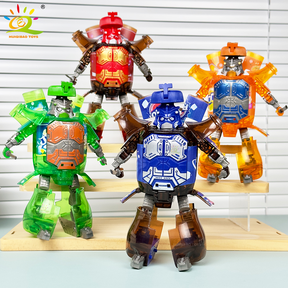 Soda Warrior Transforming Robot Action Figures Deformation Bottle Mecha Creation Warrior Model Educational Toy for Children Gift