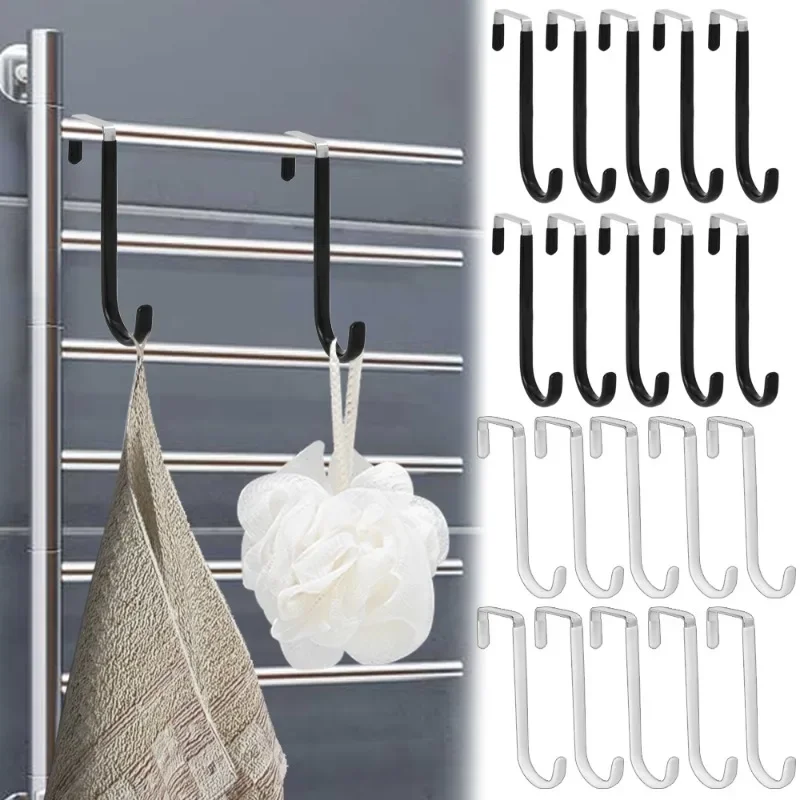 1/6pcs Door Hanger Hooks Stainless Steel S-shaped Cabinet Door Hooks Punch-Free Towel Bag Coat Kitchen Bathroom Organizer storage hook door hook