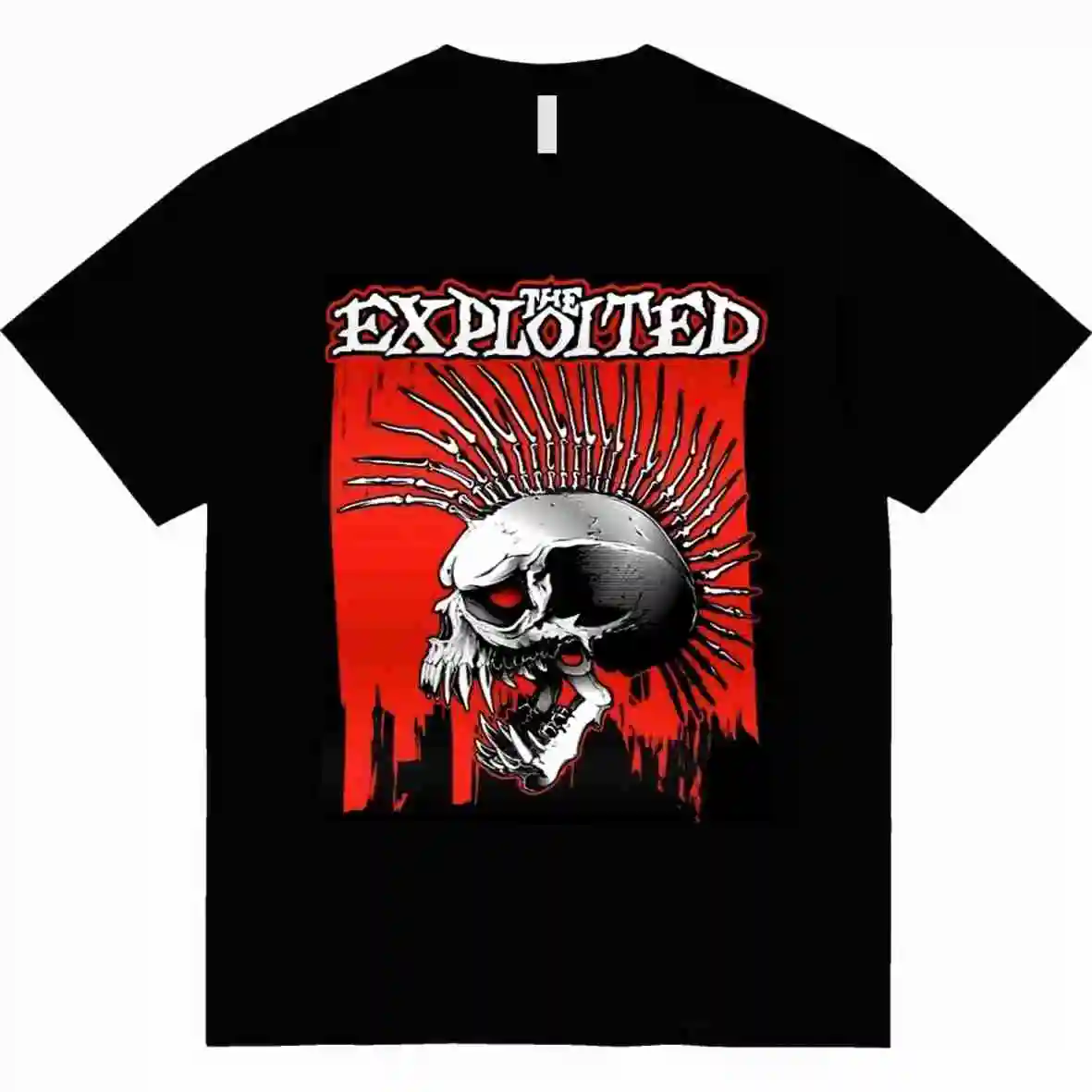 THE EXPLOITED Kaos Musik 티셔츠 밴드 펑크 록 UK캐주얼 스트리트에서 남성용 패셔너블하고 편안한 반팔 셔츠