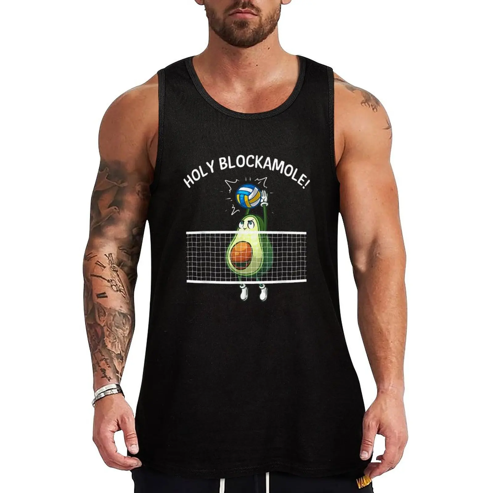 

Funny Volleyball For Men Women Holy Guacamole Player Blocker Tank Top cotton t-shirts man training weight vest