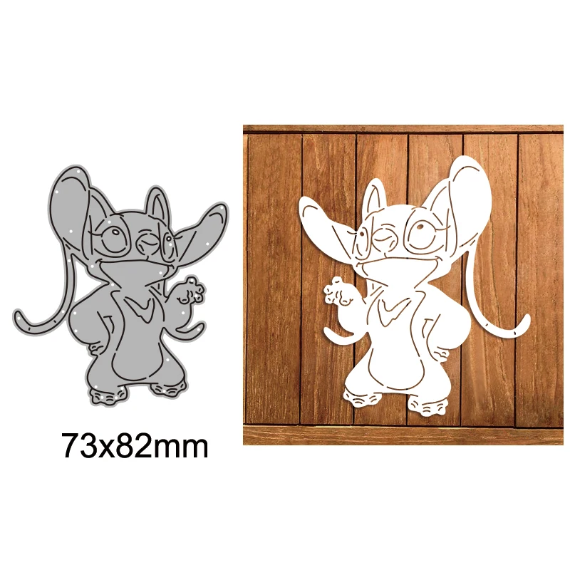 Matrices de découpe en métal de noël Lilo et Stitch, personnages de dessin  animé Disney, modèles d'album Photo en papier gaufré pour Scrapbook