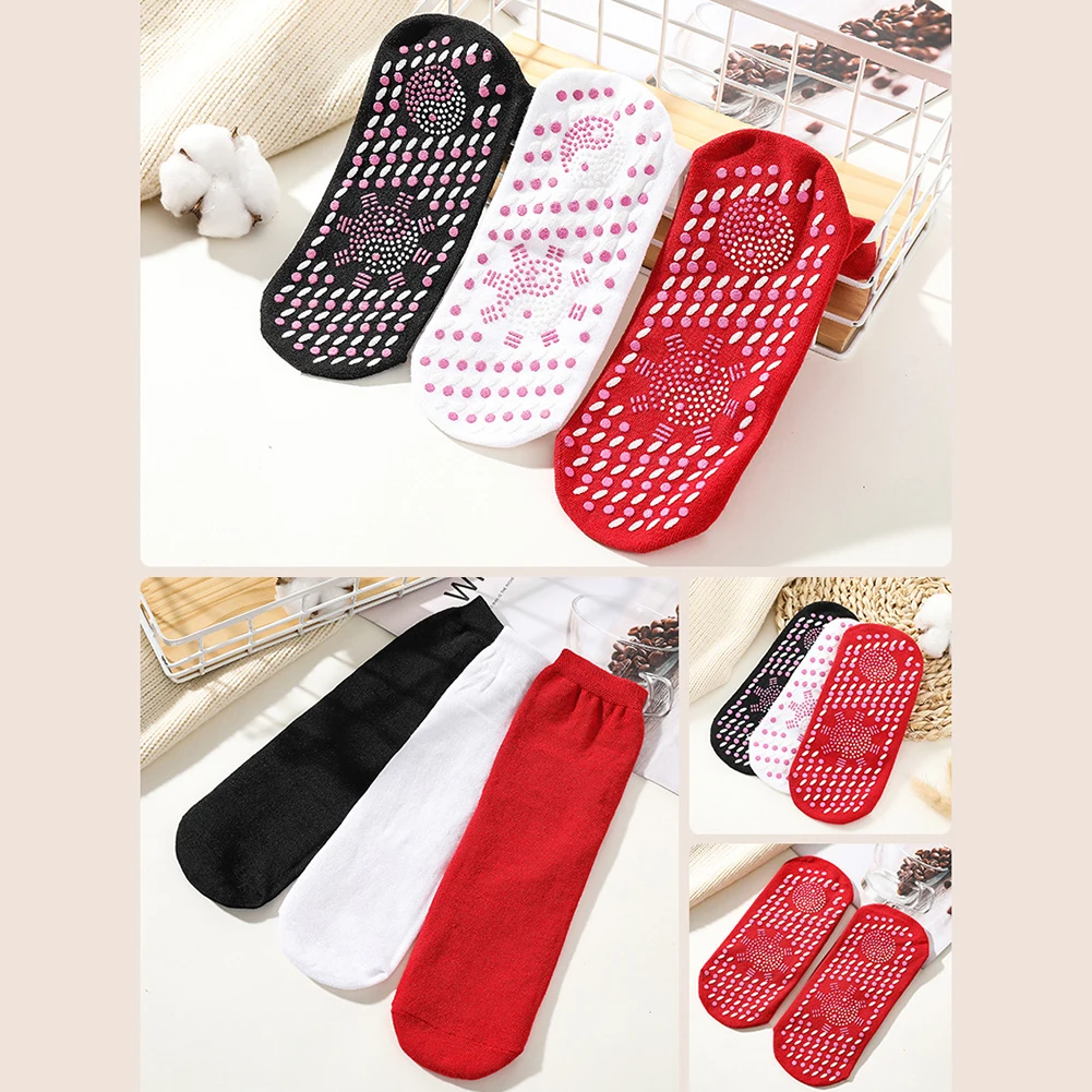 1-6pairs Warming Tourmaline Self-Heating Magnetic Massage Therapy Socks for Women Men Slimming Health Winter Wear Thermal Health