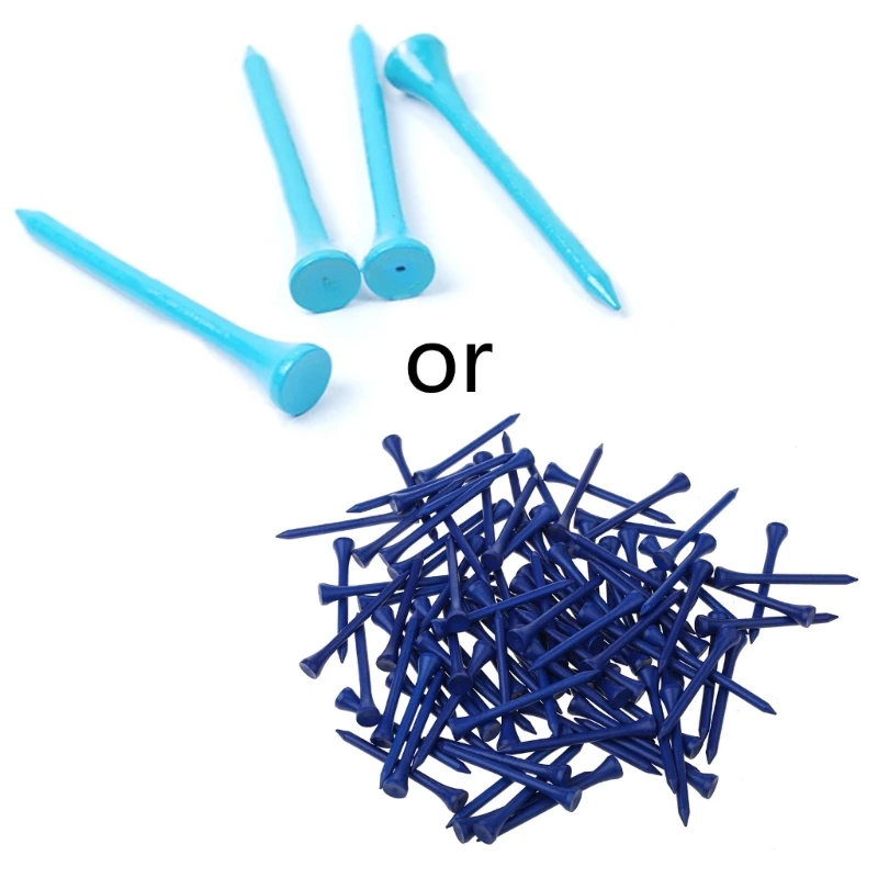 

100 шт., 70 мм, синие деревянные деревянные футболки с мячом для гольфа, высокое качество, новинка