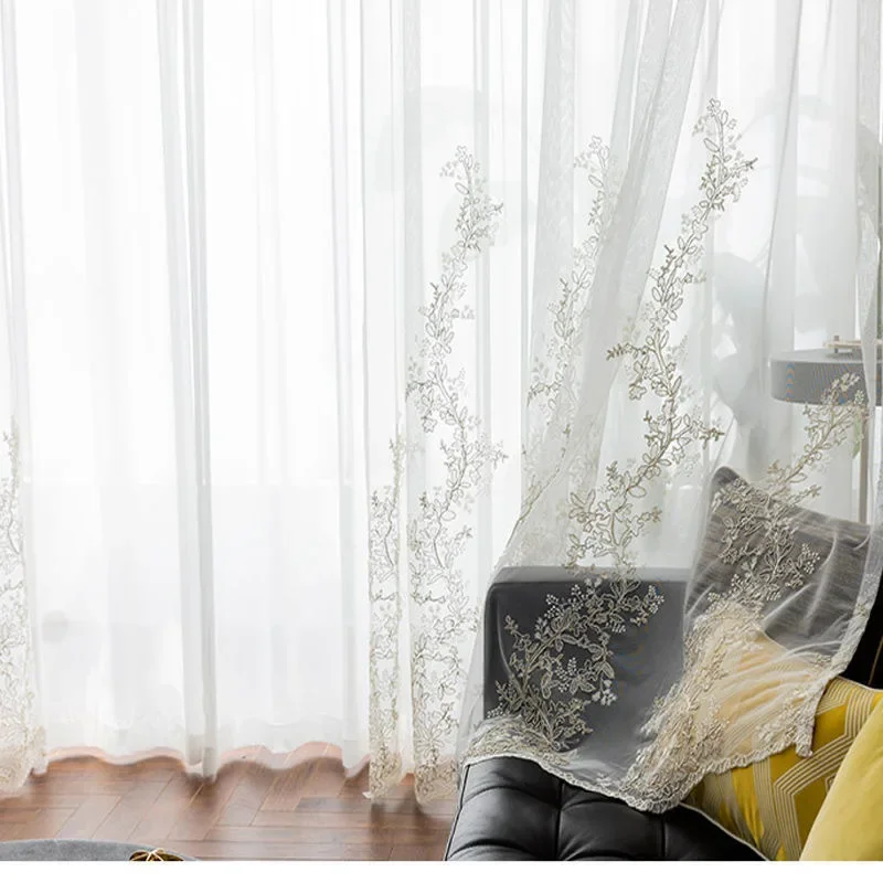 Princess Style Embroidered Lace Curtains Curtains for Living Dining Room Bedroom Curtains for Bedroom 5