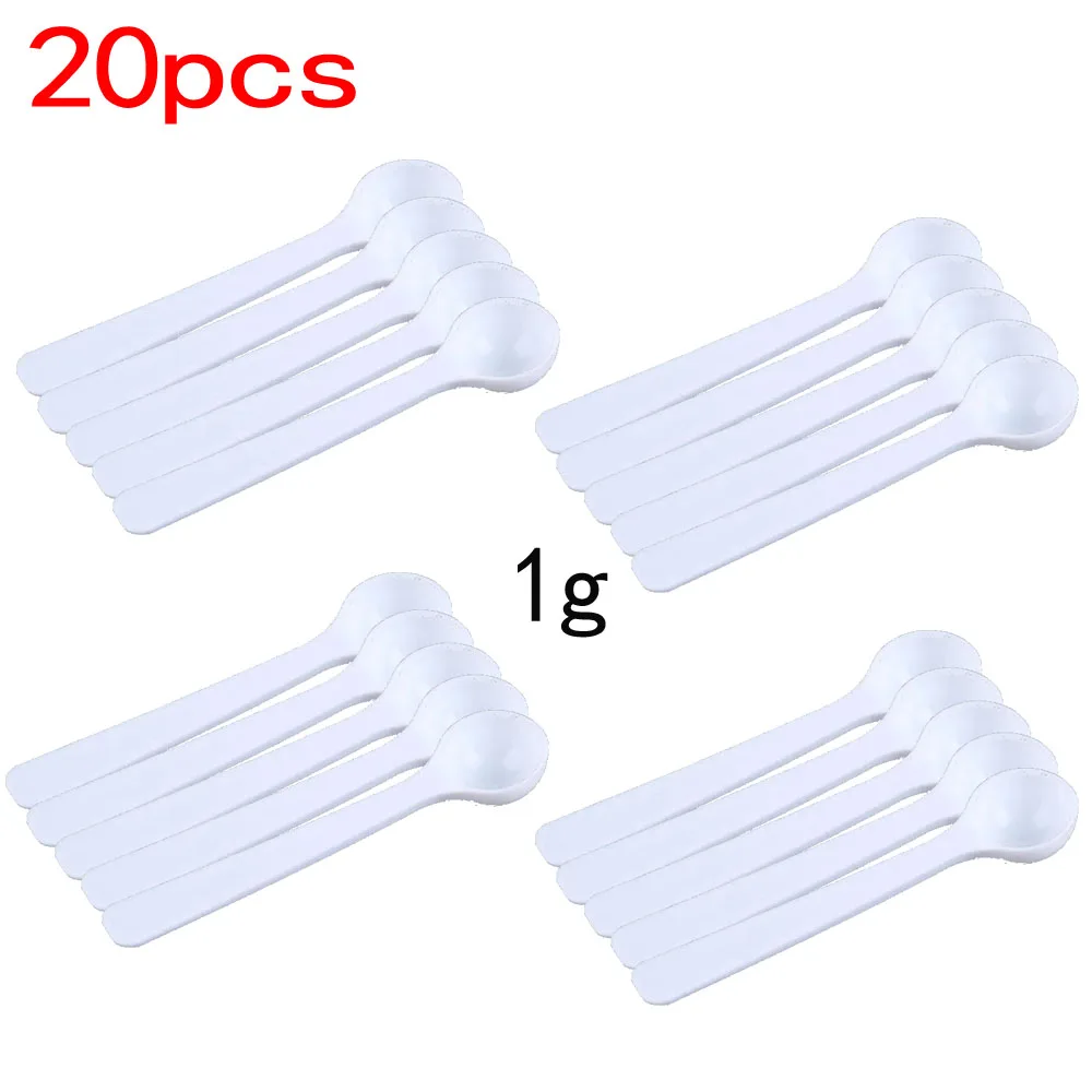 20 PCS Measuring Spoon White Drug Pesticide Safety Precise Selection 1 Spoon Is 1 g Powder kitchen measuring spoons measuring spoon set