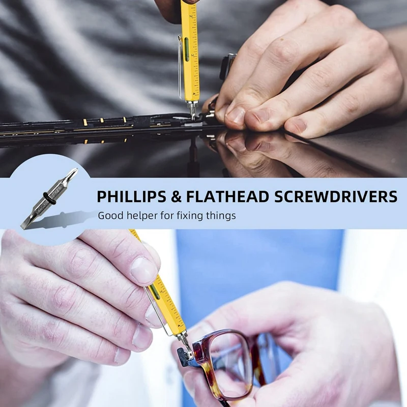 멀티 툴 펜 멋진 가제트, 스타일러스 포함 노벨티 펜, 레벨, 눈금자, 스크루 드라이버, 아빠 남편 생일 선물