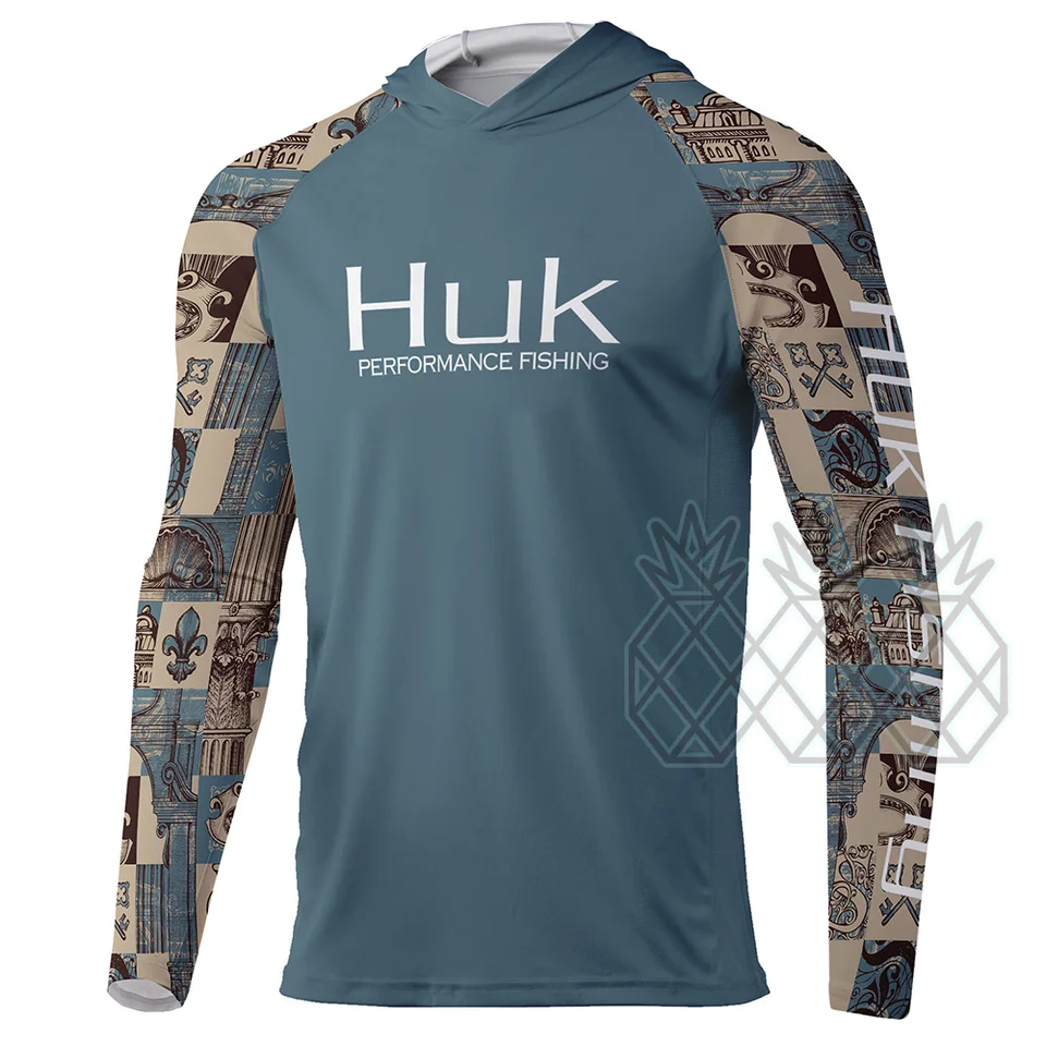 HUK Fishing Apparel Outdoor Long Sleeve Fishing T-shirt Sun Protection  Breathable UPF 50+ Men Long Sleeve Fishing Shirt Hoodie - AliExpress