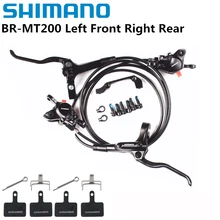 Shimano-freno de disco hidráulico para bicicleta eléctrica, juego de frenos delanteros izquierdo y derecho, MT200, BL BR, MTB