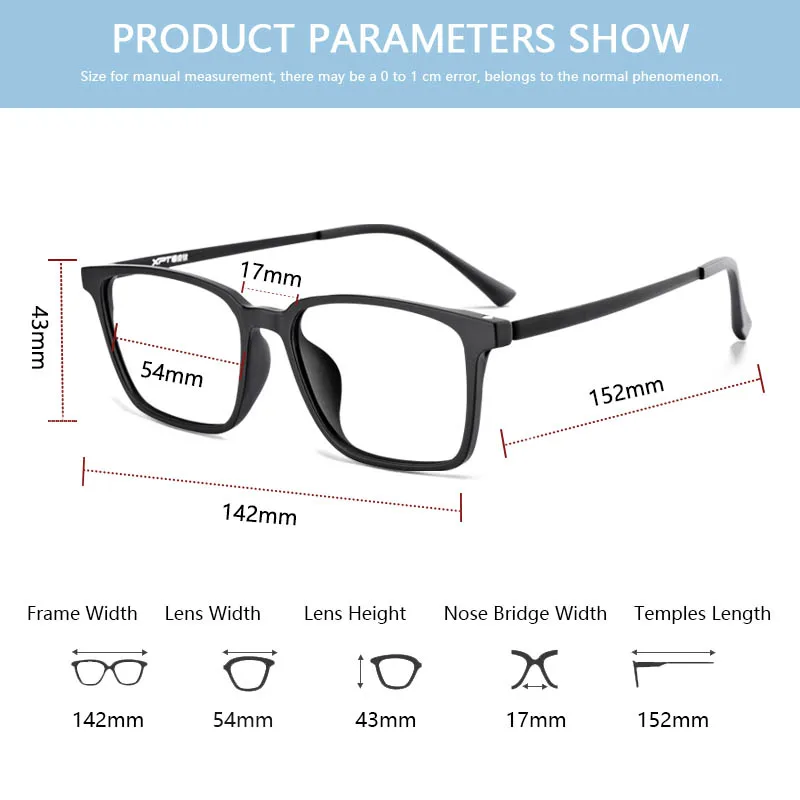 Ultralight Blue Light Blocking Reading Glasses for Men,Ultra-Thin Hard Resin Lens,Square Magnifying Presbyopic Eyeglasses