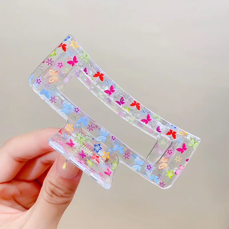 Nuove donne stampa fiore artiglio per capelli resistente colorato fermaglio per capelli in plastica di grandi dimensioni fermagli per capelli granchio forcina accessori per capelli regalo per ragazza_voghion.com